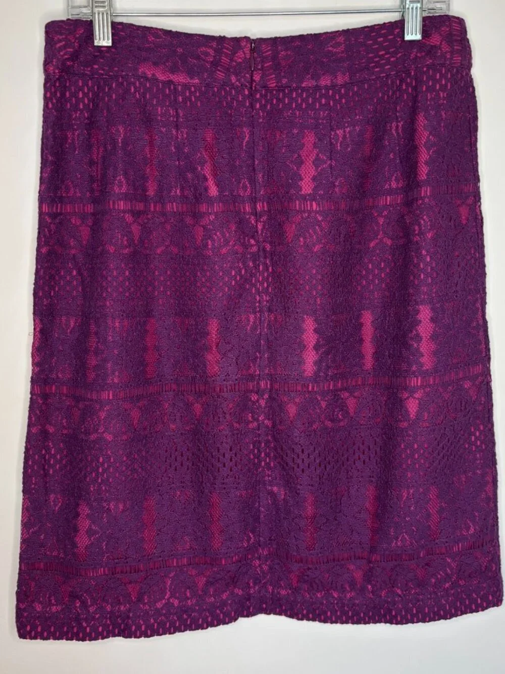 COLDWATER CREEK Pencil Skirt Womens 10 Pink Purple Lace Midi Office Professional